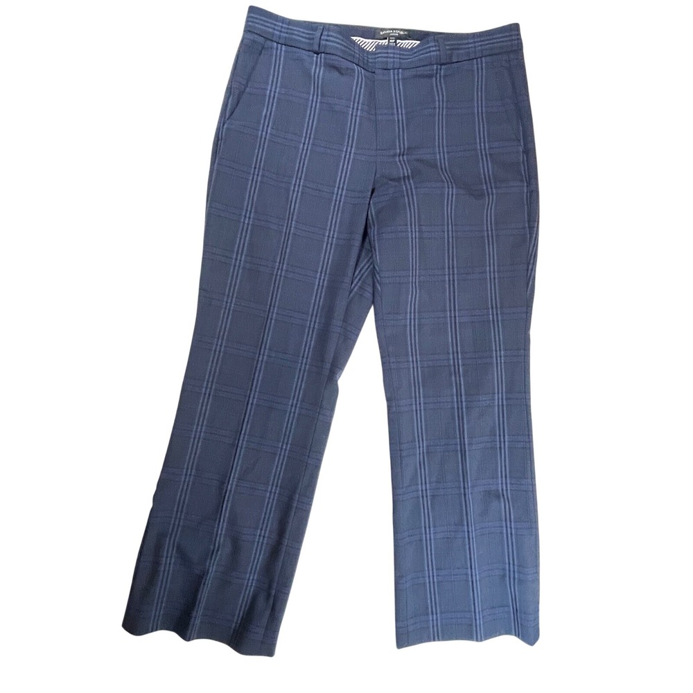 Banana Republic Logan Plaid Career Pants‎ Petite 10P washable wool